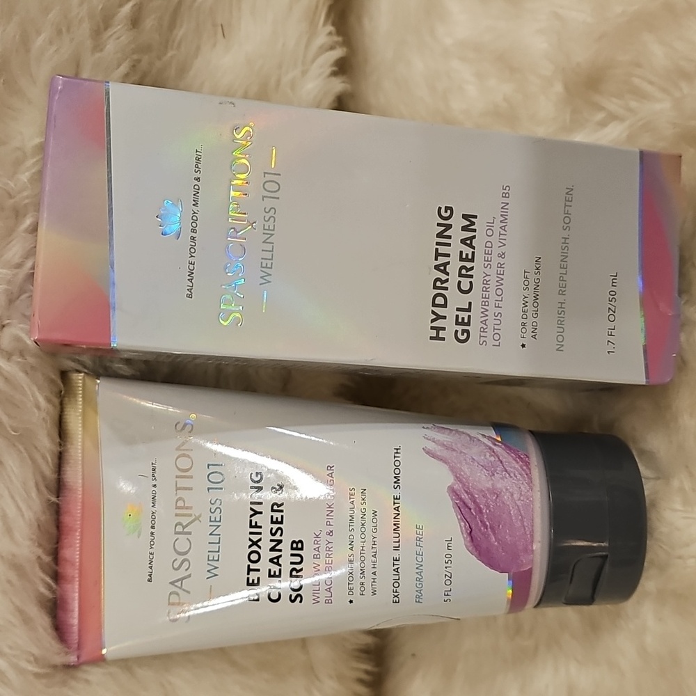 NWT Spa Scriptions Detoxifying Cleanser and Hydrating Gel Cream